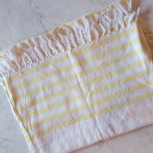 New lulujo Turkish Towel - lemon and white stripes
